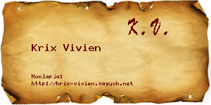 Krix Vivien névjegykártya